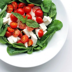 Mozzarella, Tomatoes and Spinach