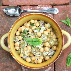 Chickpeas, Garlic and Olive Salad