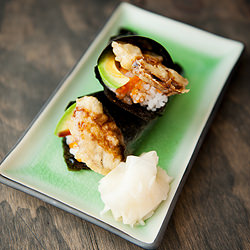 Porcini Tempura Sushi Handrolls