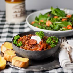 Spicy Sausage & Bean Hot Pot