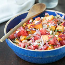 Peach, Tomato, and Basil Salad