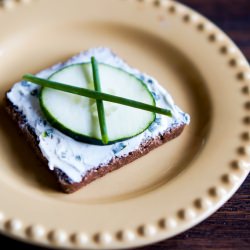 Cheese & Chives on Pumpernickel