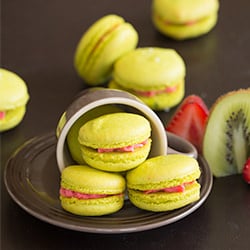 Kiwi Strawberry Macarons
