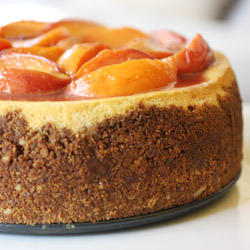 Bourbon-Roasted Peach Cheesecake