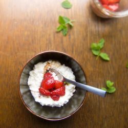 Strawberry Balsamic Rice Pudding