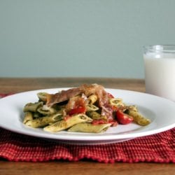 Penne with Pesto & Crispy Prosciutto