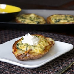 Spinach Artichoke Potato Skins
