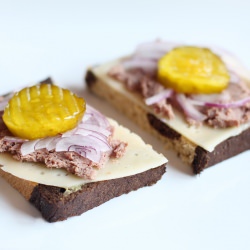 Open-Faced Liverwurst Sandwich