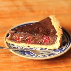 Soft Chocolate and Raspberry Tart