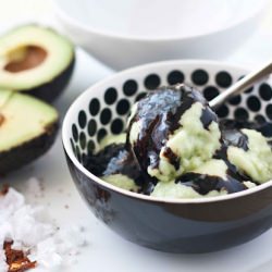 Avocado Ice Cream & Choco Syrup