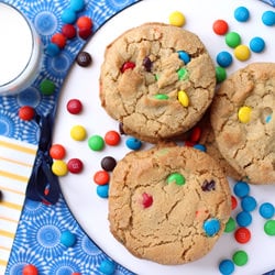 Giant M&M Cookies