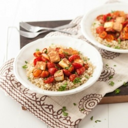 Roasted Tomatoes and Fried Paneer