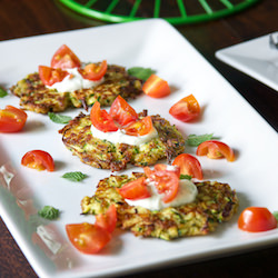 Zucchini Pancakes with Yogurt Sauce