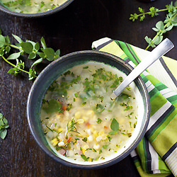 Fresh Corn & Herb Soup