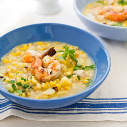 Smoky Corn Chowder with Shrimp
