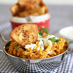Sweet Potato Hummus with Tzatziki