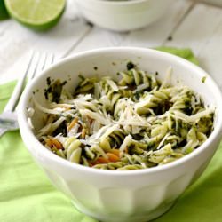 Roasted tomatillo pasta