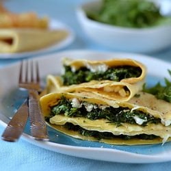 Socca with Spicy Greens