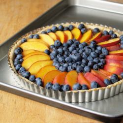 Blueberry peach frangipane tart