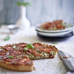 Tomato Tart with Basil and Paneer