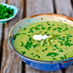 Green Pea & Garlic Soup