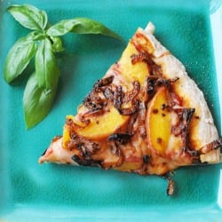 Caramelized Onion & Peach Pizza