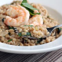 Barley Risotto with Roasted Shrimp