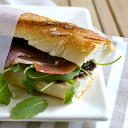 Prosciutto, Fig, Pesto Sandwich