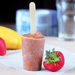 Strawberry Banana Fruit Popsicles