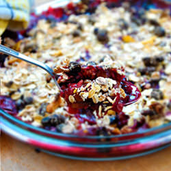 Plum and Blackberry Muesli Crumble