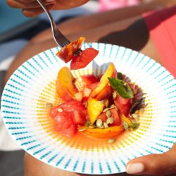 Watermelon Peach Salad with Lime