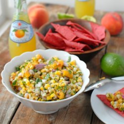 Grilled Peach Corn Salsa