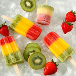 Strawberry, Mango, and Kiwi Ice Pop