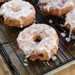 Glazed Blueberry Cake Donuts