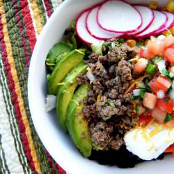 Taco Salad Bowl with Spanish Rice