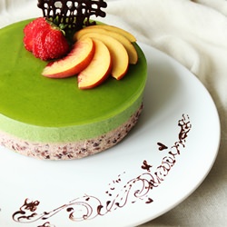 Matcha and Red Bean Mousse Cake