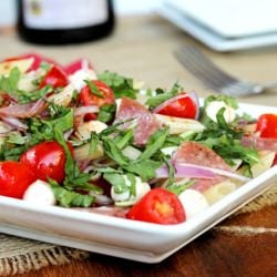 Salami Caprese Pasta Salad