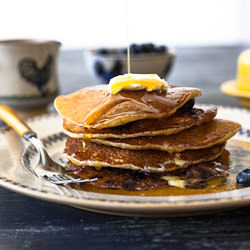 Homemade Blueberry Cornmeal Pancake