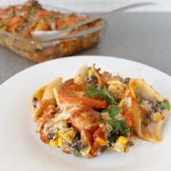 Enchilada stuffed pasta shells