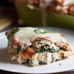 Turkey, Mushroom, Spinach Lasagna