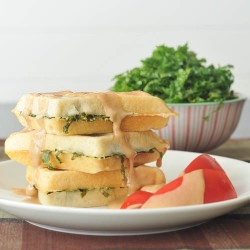 Tahini Kale Stuffed Waffles