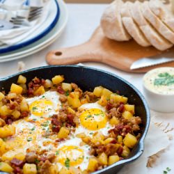 Sausage and Chorizo Hash Skillet