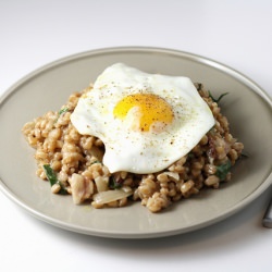Bacon and Egg Farro Risotto