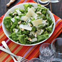 cashew,  Parmesan cheese, lettuce
