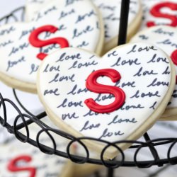 Heart Monogram Cookies