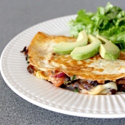 Cheesy Black Bean and Tomato Tacos