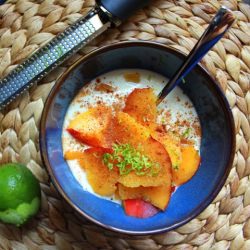 Spiced Yogurt with Peaches