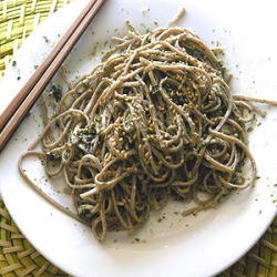 Soba with Cilantro Nori Pesto