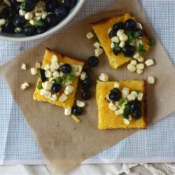 Polenta Squares and Blueberry Relish