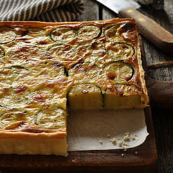 Zucchini Quiche with Sheep Cheese